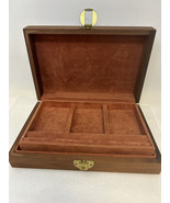 Wooden Jewelry Box w/ Velvet Lining &amp; Brass Lock – Elegant Storage - Howard - $27.67