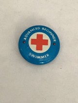 Vintage Red Cross Swimmer Lapel Button Pin Advanced Beginner Swimmer - £3.91 GBP