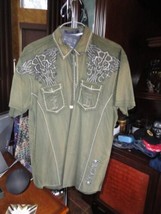 Roar Khaki Signature Edition Short Sleeve Button Up Shirt Size Large - £67.94 GBP