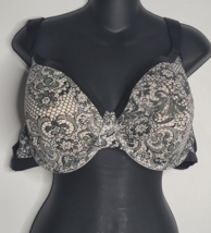 Cacique Bra Womens 42DDD Black Floral Design Underwire - £18.06 GBP