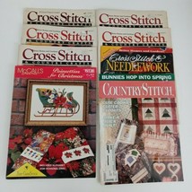 Lot of 8 Cross Stitch &Country Crafts Magazines & Needlework Magazines 1991-1992 - £11.52 GBP