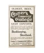 Comer&#39;s Commercial College 1897 Advertisement Victorian Boston School AD... - €8,58 EUR