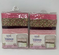 Summer Nursery Window Valance Pink Infant Jungle Safari Leopard Print  4... - $18.78