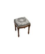 123 Creations Grey Bee Upholstered Wooden Vanity Stool Wood Stain - $236.92
