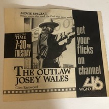 Outlaw Josey Wales Print Ad Advertisement Clint Eastwood Atlanta Tpa14 - £4.43 GBP