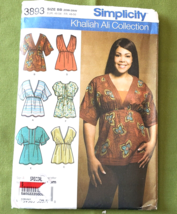 Simplicity 3893 Misses Woven Knit Tops 4 Styles Sizes 20W-28W Uncut Factory Fold - £7.88 GBP
