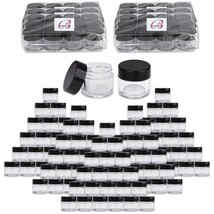 Beauticom (1200 Pcs) 7G/7Ml Clear Plastic Refillable Jars With Black Lids - £468.69 GBP