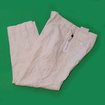 Calvin Klein Men Linen Pants Size 34x32 White NWT Flat Front - £51.87 GBP