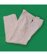 Calvin Klein Men Linen Pants Size 34x32 White NWT Flat Front - £51.83 GBP