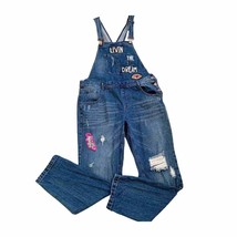 Forever21 Distressed Denim Livin The Dream Patches Overalls NWOT - $28.05