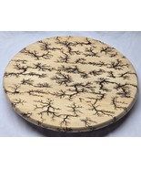 Turned Wood 14&quot; Lazy Susan - Lichtenberg Fractal Burn M. Kraft Brown Dog... - $169.69 CAD
