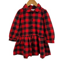 Mud Pie Red Buffalo Plaid Long Sleeve Dress Size 24 Month - £8.15 GBP