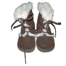 Janie and Jack Leather Faux-Fur Trim Brown Boots Little Girls Sz 8 - $19.20