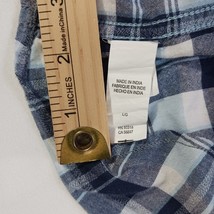 Lucky Brand Sportswear Men's Western Pearl Snap Button Up Blue Plaid Shirt Sz L image 5