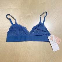 All You Lively Size Large Women&#39;s Longline Lace Bralette Indigo Blue - $19.60