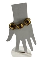 Vintage Talbots Bubble Bracelet Squares Gold Tone Red Stone  - £22.94 GBP