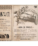 C1870s George Poole Merchant Tailor Victorian Trade Card Dover Maine Fab... - €57,62 EUR