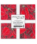 Ten-Square Holiday Flourish Snow Flower Silver Layer Cake Fabric Precuts... - €34,16 EUR