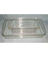 Vintage PYREX ROASTING PAN 232 and LOAF/ BREAD PAN 213 - Clear -VGUVC - £10.94 GBP