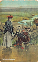 The Wheel Of MISFORTUNE-BICYCLE Romance Flat Tire~Postcard Pmk Scotstown Ireland - £5.48 GBP