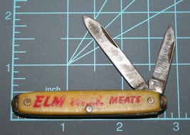 Vintage 60s Elm Hill Meats Nashville Tennessee Colonial 2 Blade Pocket Knife - $49.49