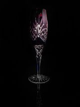 ajka caroline crystal purple colored champagne flute 9" Tall image 3