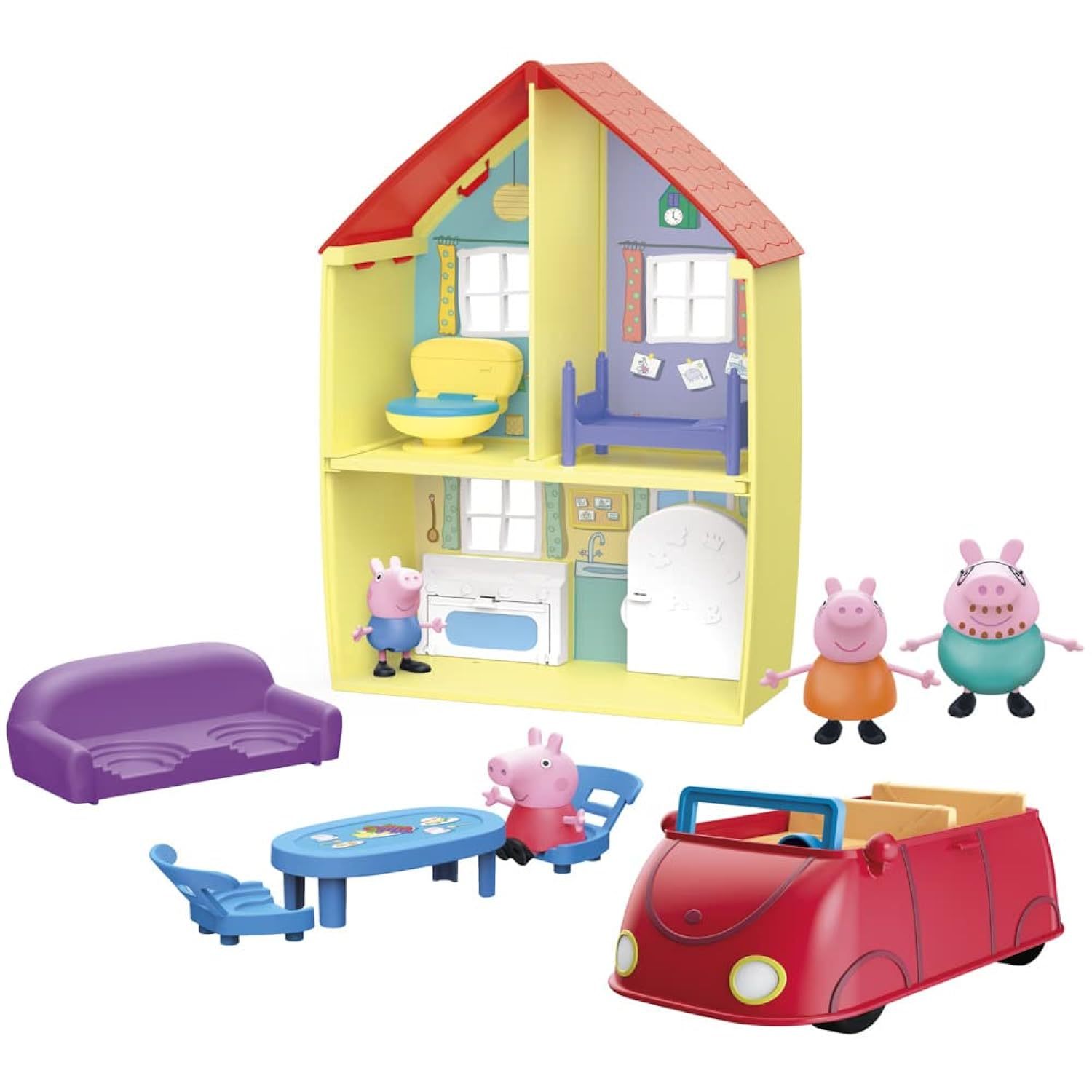 Peppa Pig Toys Peppa's Family Home Combo , Peppa Pig House Playset with 4 Figure