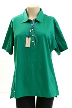 Peter Millar Green Luxury Cotton Short Sleeve Polo Shirt Women&#39;s NWT - $89.99