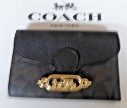 Coach Signature Jade Medium Envelope Wallet F87935 Brown Black NWT LQQK - $123.89 CAD