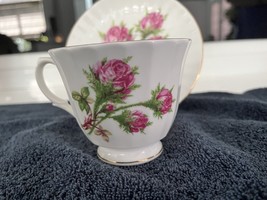Footed Cup With Saucer Royal Kingston Bone China England Red Roses Gold Trim - £12.71 GBP