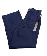 Nicole Miller Pants Womens 6 Navy Blue Linen Blend Wide Leg Trousers Nau... - $39.40