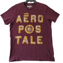 Aeropostale Men T-Shirt Size L Purple Preppy Logo Classic Short Sleeve C... - £9.90 GBP