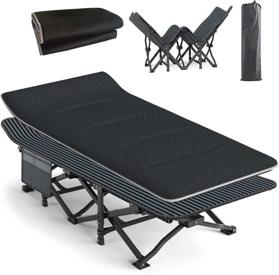 Folding Camping Cot with Removable Cushion & 3-in-1 Pocket for Outdoor Comfort Item image 3