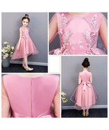 Wedding flower girl dress short tulle little bridesmaid pink princess gi... - £47.33 GBP