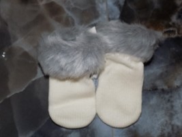 Janie and Jack Faux Fur Trim Mittens in Ivory Size 2T to 3 Girl&#39;s NEW - $18.98