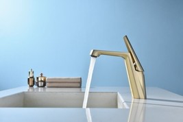 Brushed gold Single hole  Bathroom Sink Faucet Mixer Tap deck mounted New - £85.68 GBP