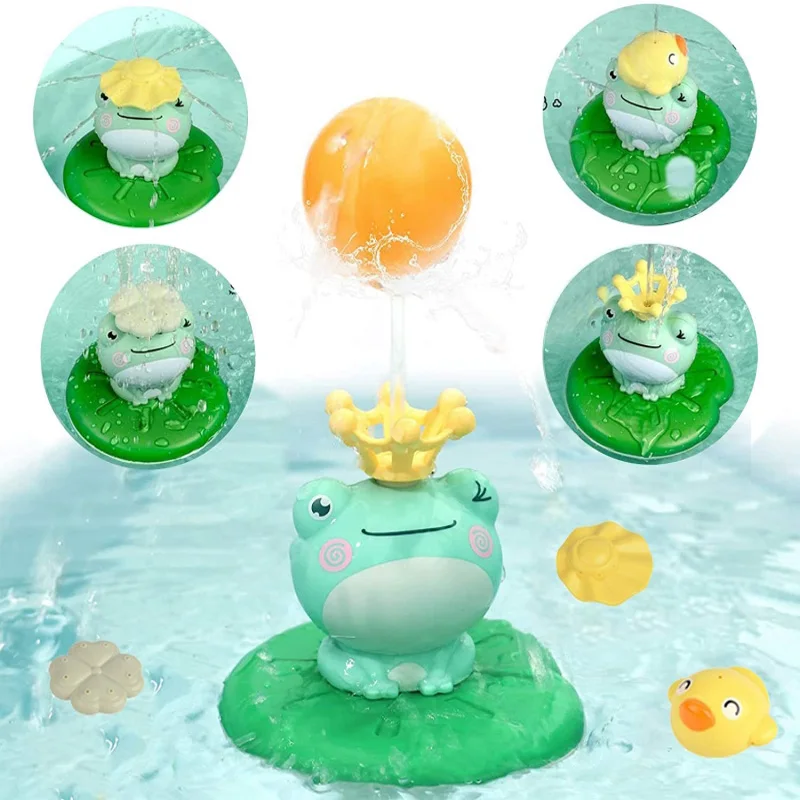 Baby Bath Toy Cute Frog Bathtub Water Spray Sprinkler Toys for Infants 6-12 - £16.78 GBP
