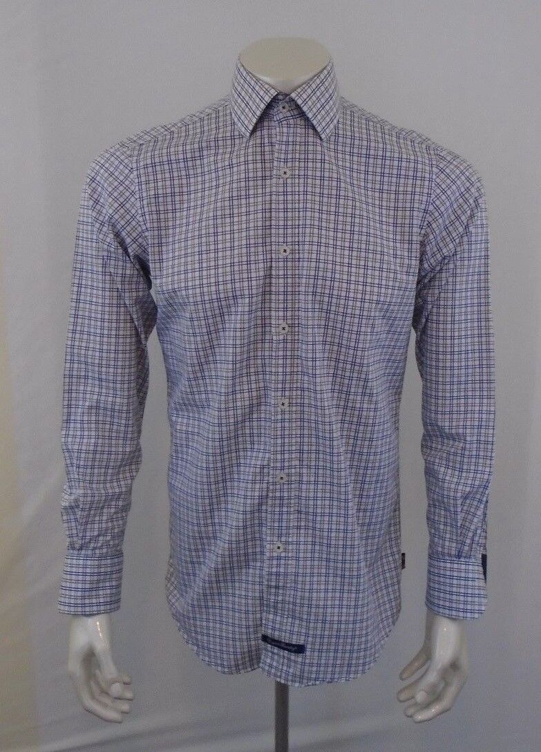   English Laundry Elegant  Arrogant Long Sleeve 15.5 Men&#39;s Checked Dress... - $7.92