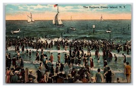 Crowd of Bathers Coney Island New York NY UNP Unused DB Postcard U23 - £3.07 GBP