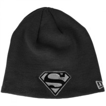 Superman Silver Logo New Era Knit Beanie Black - £27.52 GBP