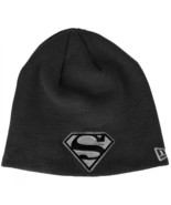 Superman Silver Logo New Era Knit Beanie Black - £27.51 GBP