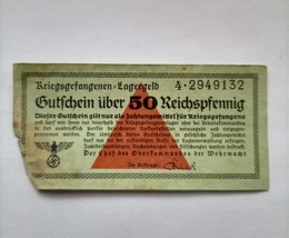 50 German Reichspfennig prisoner of war POW currency 1939 1944 lagergeld RARE 3 - £236.61 GBP