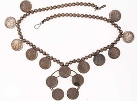 Vintage Navajo Sterling silver Buffalo Nickel Squash Blossom necklace - £433.67 GBP