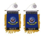 K&#39;s Novelties Navy Ship Double Sided Mini Flag 4&quot;x6&quot; Window Banner w/Suc... - £2.31 GBP