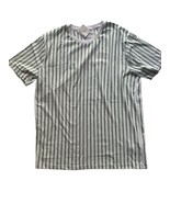 Denim &amp; Flower Men&#39;s Mint and White Striped T-Shirt - Size Medium NWT - £20.96 GBP