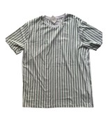 Denim &amp; Flower Men&#39;s Mint and White Striped T-Shirt - Size Medium NWT - $36.66 CAD