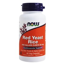 NOW Foods Red Rice Yeast &amp; CoEnzyme Q-10 Formula, 60 Vegetarian Capsules - £14.61 GBP