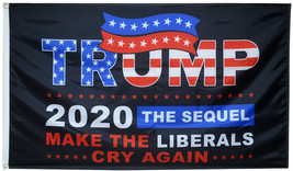Trump 2020 Flag 3X5Ft The SEQUEL Make Liberals Cry Again Flag US Free shipping - £13.79 GBP