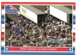Enduring Freedom Picture Card #8 Relief Volunteers At Giants Stadium Topps 2001 - $0.98