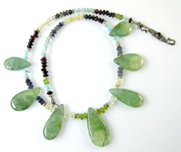 Artisan Necklace Fluorite Pendants &amp; Gemstones + Sterling Silver Jewelry 19&quot; - $67.72